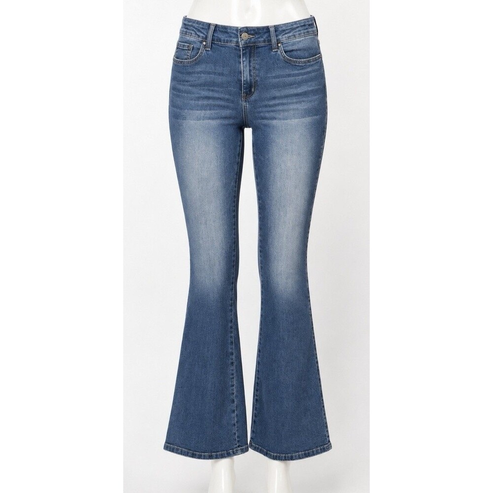 Flying Banana LB-1 Women’s 10L Flare Jeans Stretch Y2K High Rise Blue Denim
